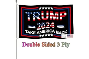 RTLVIO Trump 2024 Flag,3x5 FT Trump Flag Double Sided 3 Ply,Take America Back Trump Flags Banner UV & Fade Resistant 2 Brass Grommets for Outdoor Indoor(Black)
