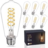 EMYMLITE 6Pack Dimmable Vintage LED Edison Bulbs, Neutral White 4000K | E26 LED Bulbs 6Watt Equivalent 60 Watt , 600LM, 80+CRI, Antique Decorative LED Bulb for Lighting, Shtterproof Clear Shell.