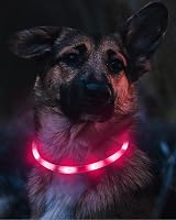 Joytale Light Up Dog Collar Rechargeable LED Night Safety Pink view 3