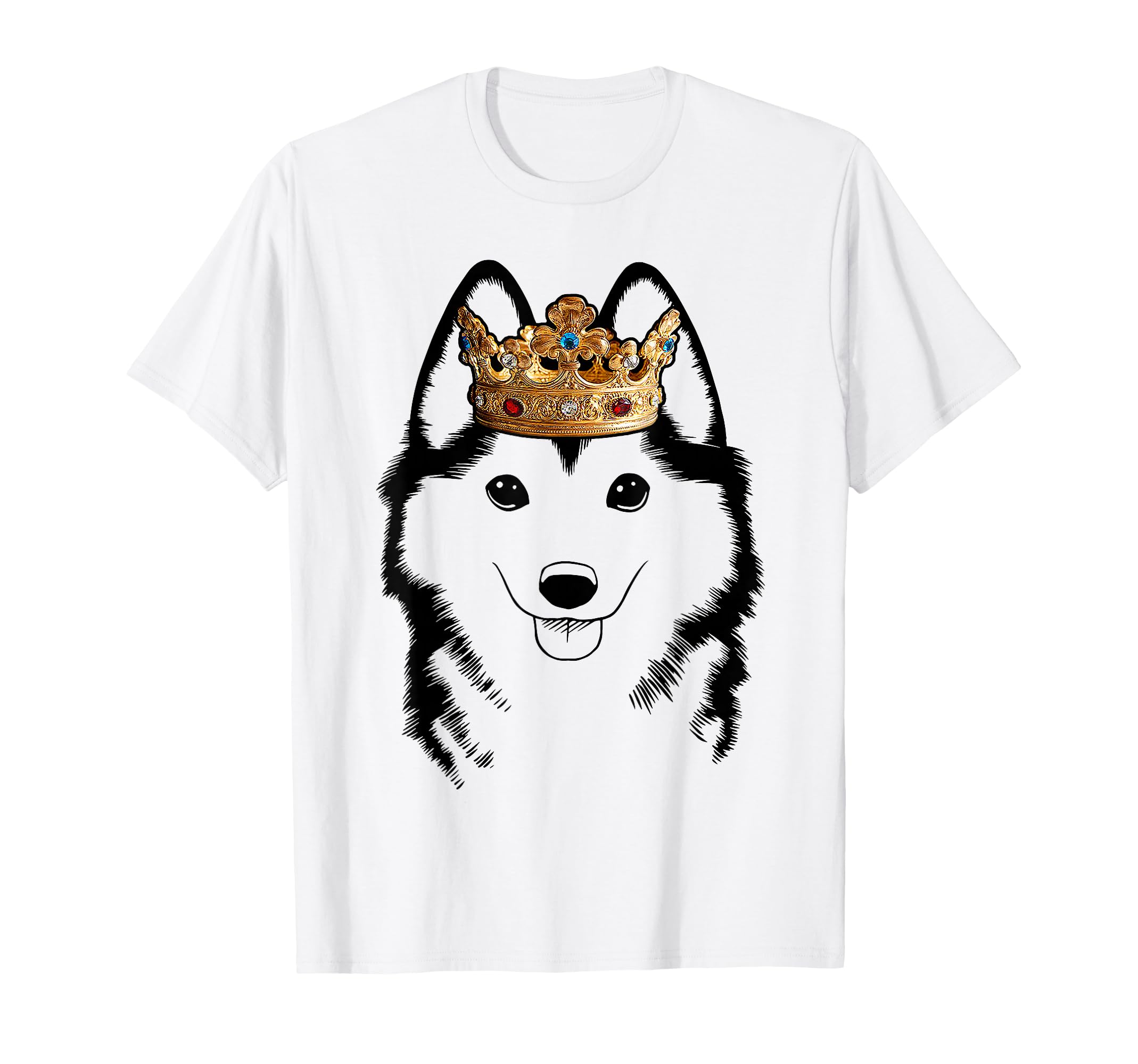 Pomsky Dog Wearing Crown T-Shirt