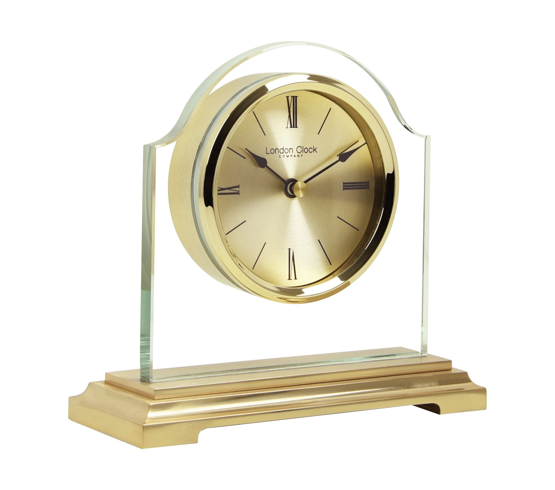 London Clock 3149 Gold break arch mantel clock, 14.5 x 15 x 6cm