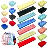 Waltool 21Pcs Empty Jewelry Gift Boxes with Lids Assortment Set, 7.9" x 1.6", 1.57"x1.57", 2”x 3” Cardboard Jewelry Boxes with Bowknot for Necklaces Earrings Bracelets Ring Packaging Displaying