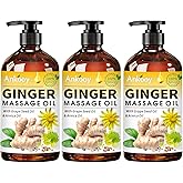 3 Pack Ginger Oil, Ginger Oil Lymphatic Drainage Massage,Belly Drainage Ginger Oil, Ginger Massage Oil Lymphatic Drainage,100
