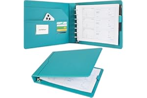 Welebar 7-Ring Business Check Binder for 9 x 13 Sheets, 600 Checks Capacity PU Leather Portfolio with Storage Organizer & Zippered Pouch for 3-on-a-Page Business Checks