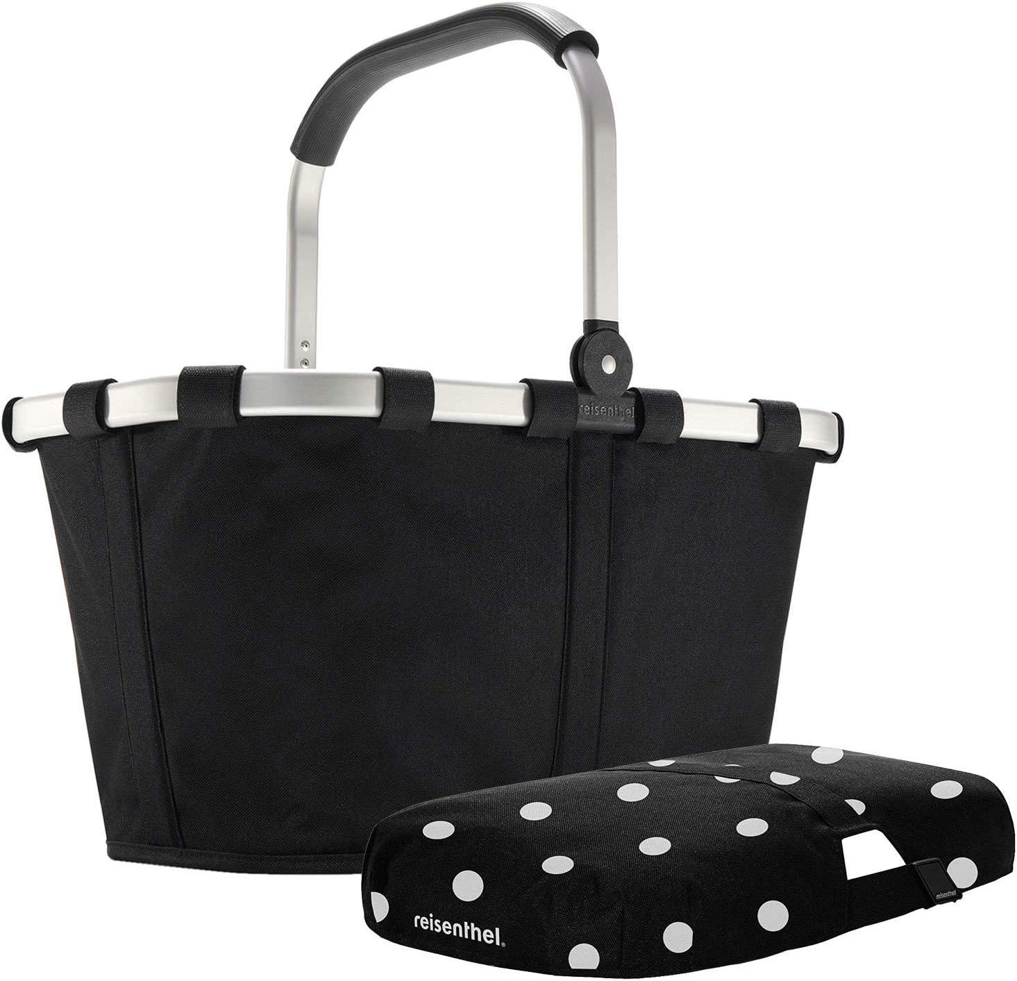 Reisenthel carrybag schwarz Einkaufskorb plus Carrybag Cover mixed dots