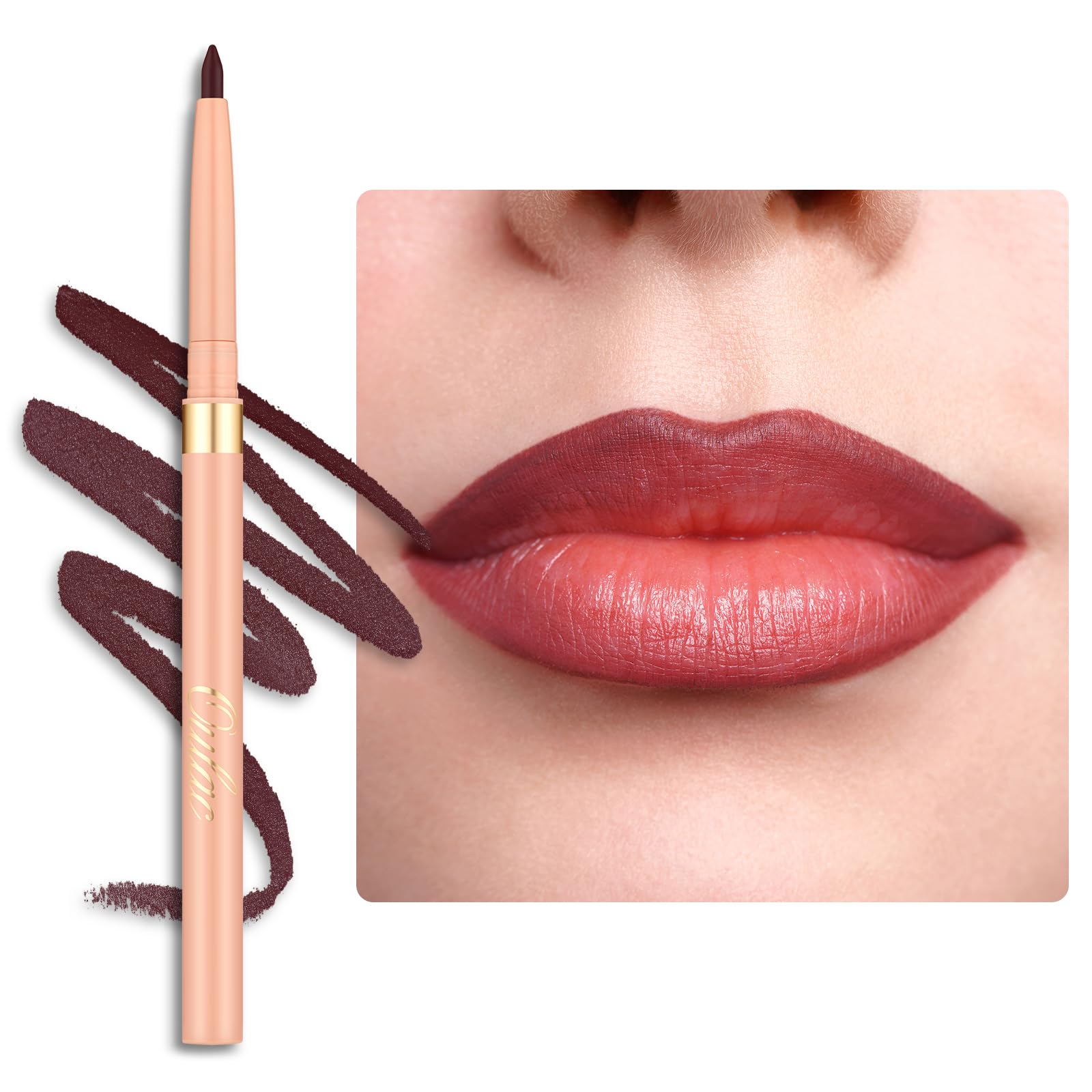 Oulac Matte Plummy Brown Lipliner Pencil Waterproof - Smooth and Smudge-proof Lasts 24H+, Highly Pigmented, Retractable Lip Makeup for Precision Application, Vegan, LL07 Heartfelt — image 1