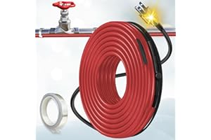 ToasySoul 14 FT Heat Tape for Water Pipes Freeze Protection with Thermostat, Electric Heat Trace Pipe Heating Cable Energy-Saving 120V 7W/FT