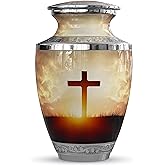 Malaika Memorials Transcendent Cross Urn for Ashes Adult Male/Female, Cremation Urns for Human Ashes Adult Man/Woman, 200 Cubic Inch Capacity