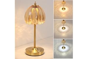 Shenmoyl Tulip Table Lamp with 5000mAh Battery & Touch Control, Cordless Small Table Lamp with 3 Colors, Dimmable Rechargeable Table Lamps for Living Room, Bedroom, Desk, Bedside (Amber Tulip)