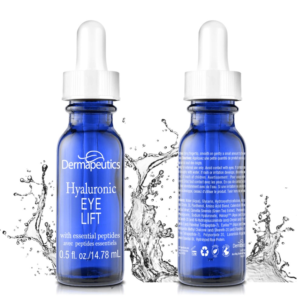 Dermapeutics Hyaluronic Acid Serum for Eyes, 0.5 oz Ultra Hydrating Anti Aging & Anti