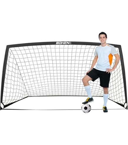 Soozier 6ft Soccer Goal Set Of 2 - Portable Backyard Training Nets With Carrying Bag