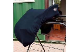 Harrison Howard Fleece Saddle Cover for GP/Close Contact Saddles, Dust Protection, Machine Washable, Elastic Fit -Navy