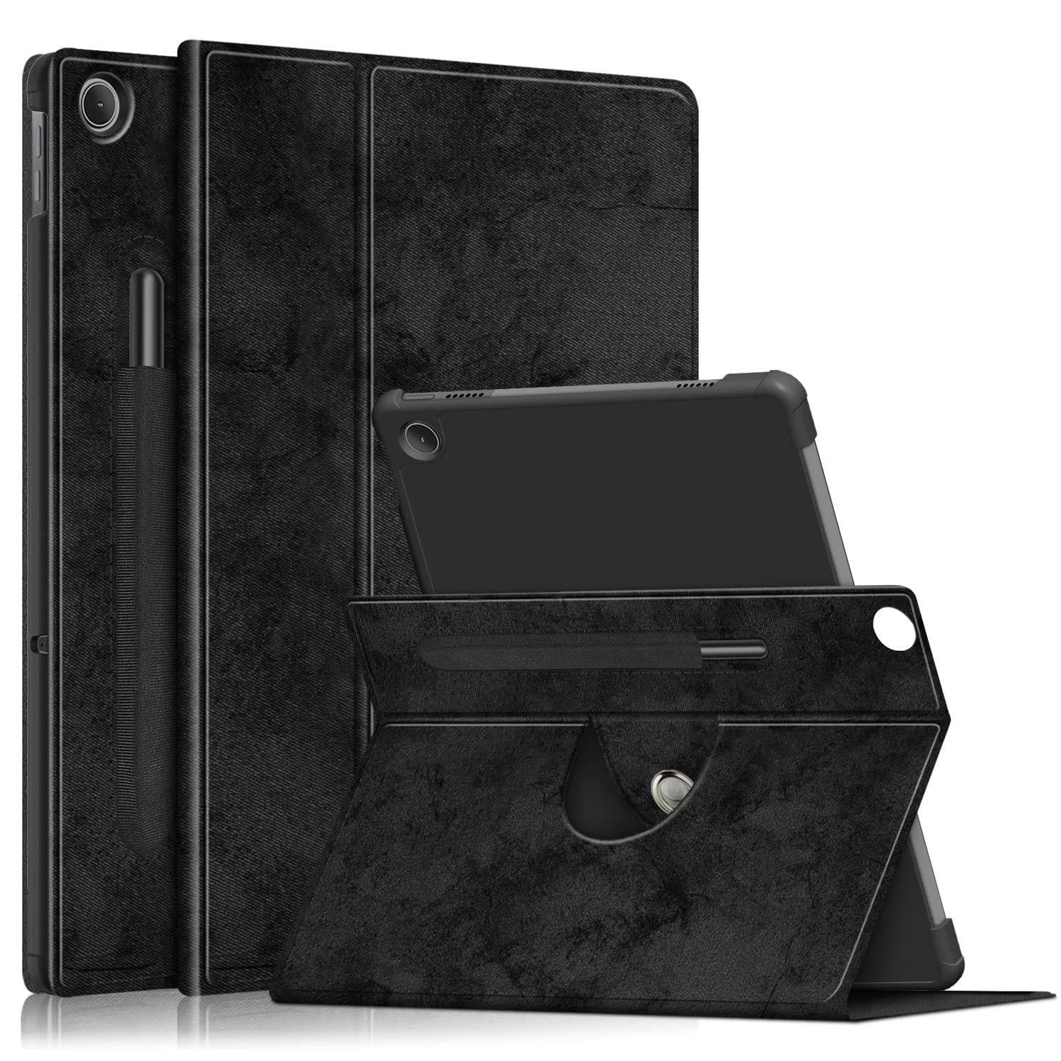 DINGGUAGUA Case for Lenovo M10 Plus 3rd Gen TB128FU,Ultra Slim Folding Stand Cover for Lenovo M10 Plus 10.6 Inch Tablet,Black