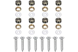 uxcell 8Pcs Brass Decorative Screws with Caps, 10mm Mirror Screws Cover Self-Tapping Screws with Decorative Caps for Furnitur