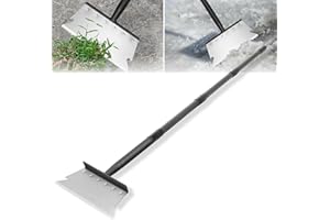 ABTOOL Garden Flat Shovel Scraper, Multifunctional Garden Cleaning Shovel with 59 Inch Long Handle, Heavy Duty Outdoor Floor Scraper for Weed Cleaning,Trenching,Edging and Removing Snow,Ice,Weeds,Dirty,Moss