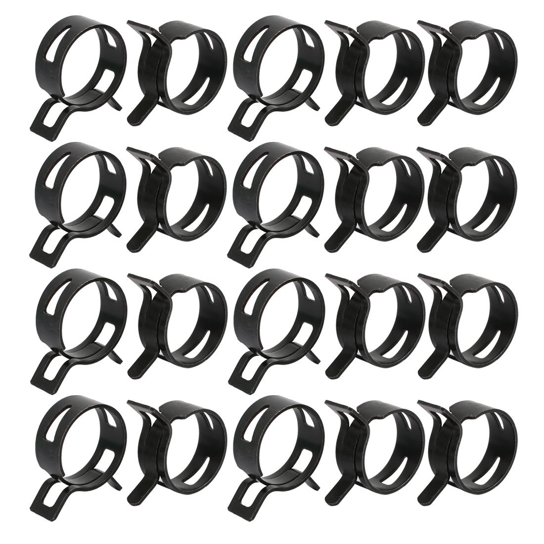 sourcingmap 20 Pcs 25mm Spring Type Action Fuel Hose Pipe Low Pressure Air Tube Clip Clamp