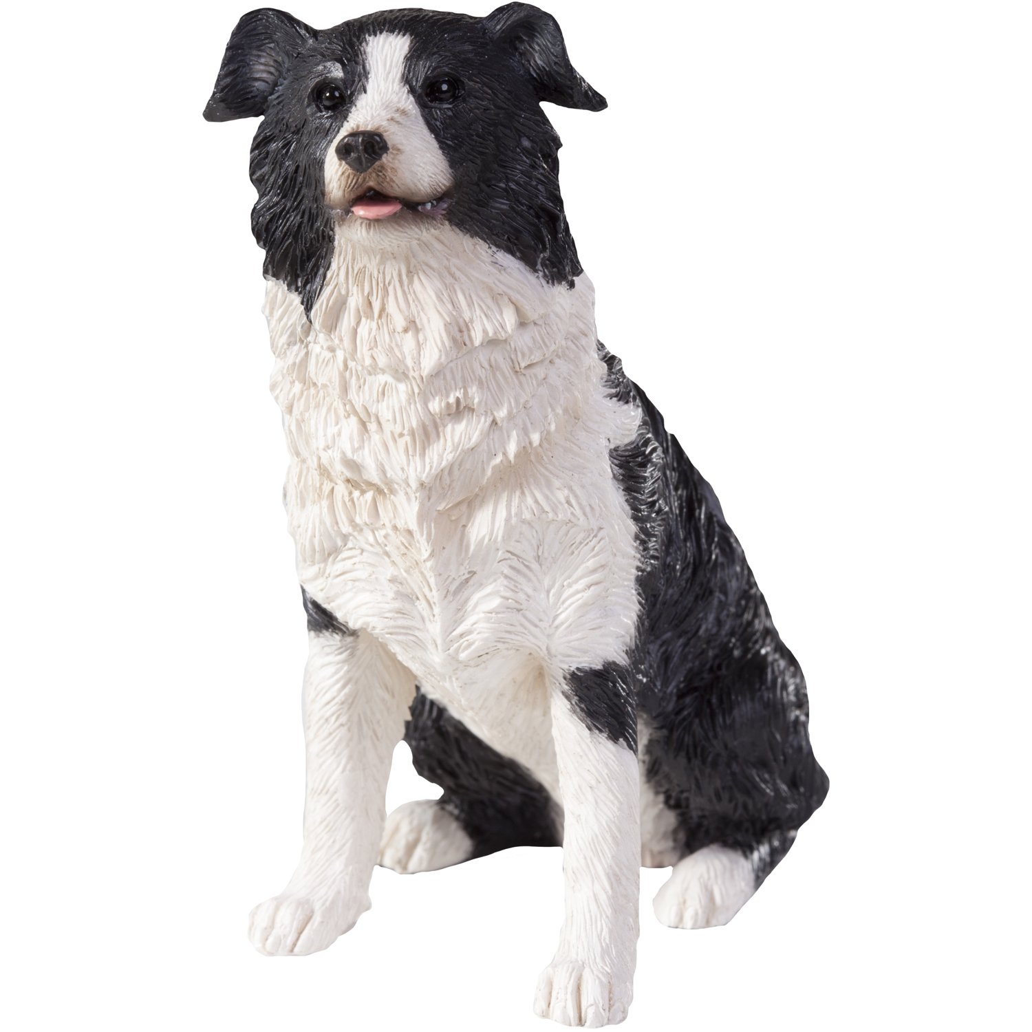 Sandicast Border Collie Sculpture, Sitting, Small Size,Black