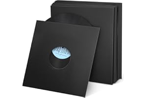 Facmogu 10PCS 12in Vinyl Record Kraft Paper Jackets, Matte Black 350gsm Thick Cardboard Vinyl Covers, Protective Outer Sleeves for 33 RPM, Archival Storage Record Case for LP Album