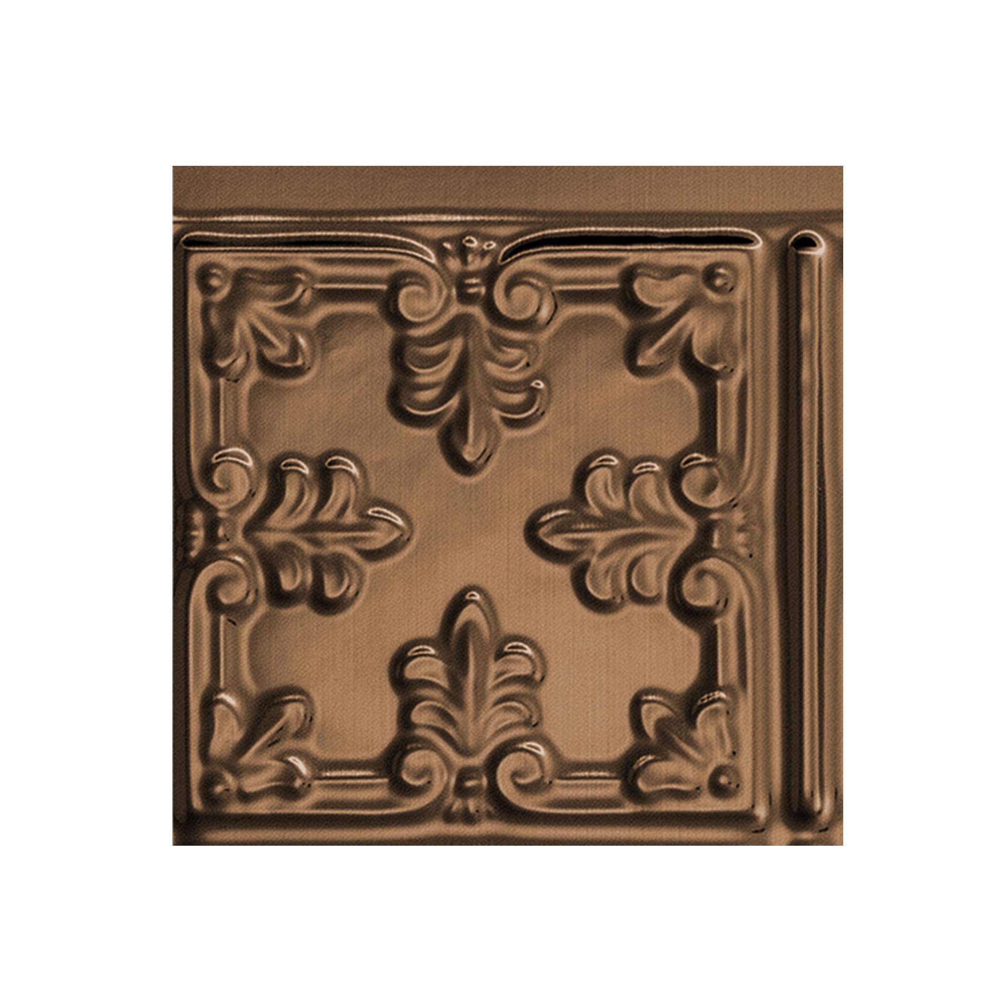 FASÄDE Traditional Style/Pattern 10 Decorative Vinyl Backsplash Panel in Oil-Rubbed Bronze (6X6 Inch Sample)