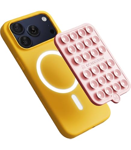 Amazon.com: OCTOBUDDY 雙- 矽膠雙面吸盤手機殼可拆卸支架- 免提強力握