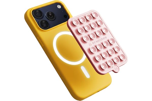 OCTOBUDDY Magnet - Dual Magnetic & Suction Phone Mount - Magnetic-Compatible Silicone Mobile Holder - Hands-Free Selfies & Videos - Content Creator Accessory - 2.6″ x 3.9″, Chalk Pink