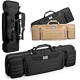 ALVARZA 36" 42" 48" Double Long Gun Bag Nylon 1000D Soft Case Backpack Rifle Shotgun Pistol Transportation for Hunting Shooting Range, Firearm Transportation with Lockable Zipper and Molle System