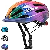 Exclusky Kids Bike Helmet with LED Light – Adjustable Multi-Sport Youth Helmet for Boys & Girls, Ages 5-12, Fits 50-57cm, Cycling Safety Gear