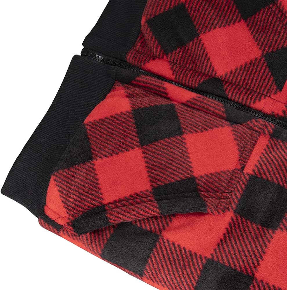 ThCreasa Womens Sherpa Fleece Lined Hoodie Jacket Plaid Flannel Zip up Hooded Sweatshirt Jackets: Clothing