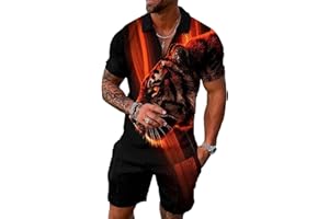 BIRW Mens Short Sets 2 Piece Outfits Polo Shirt Fashion Summer Tracksuits Casual Set Short Sleeve and Shorts Set for Men
