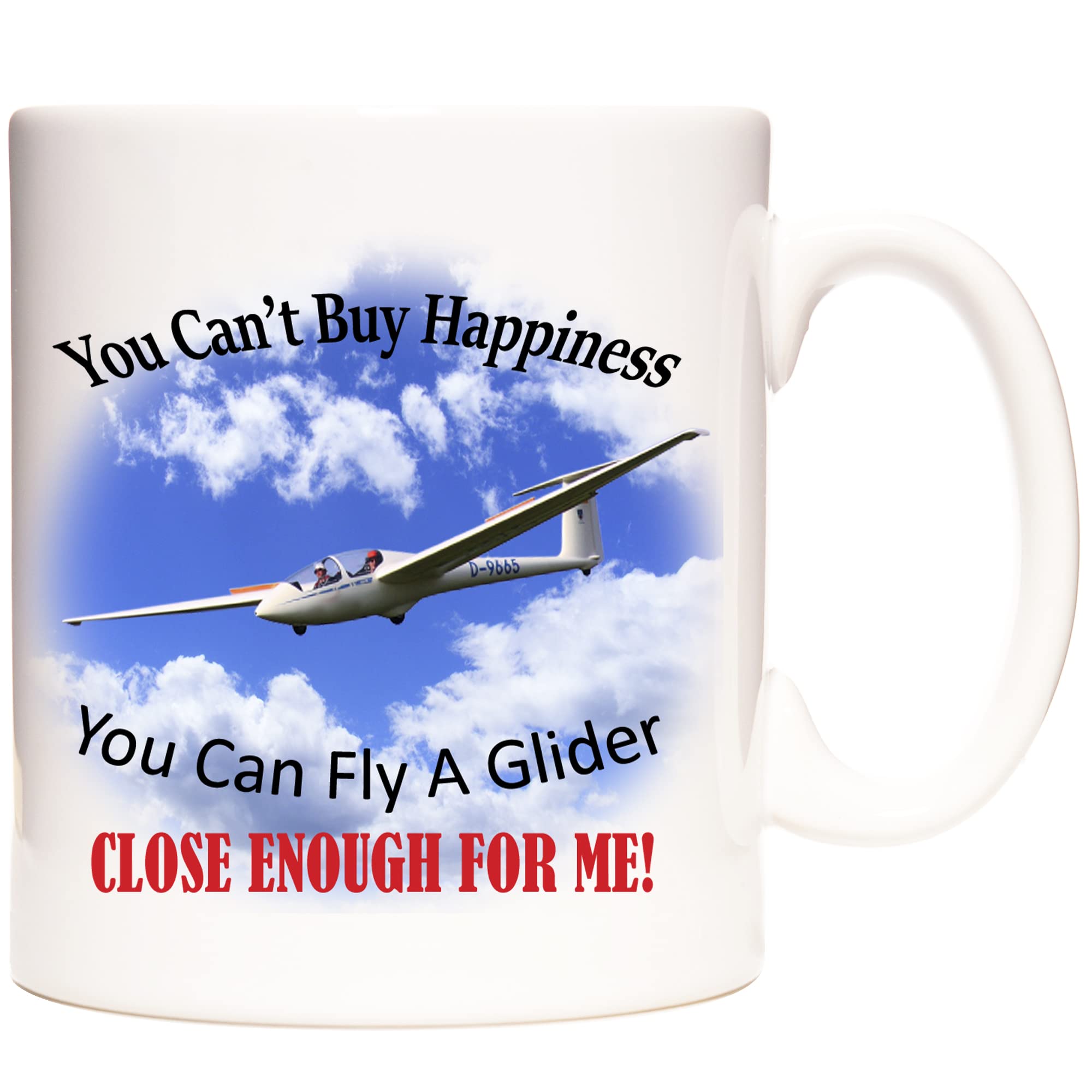 Stoneys Badges 11OZ You Can't Buy Happiness Can Fly A Glider Mug for Tea or Coffee