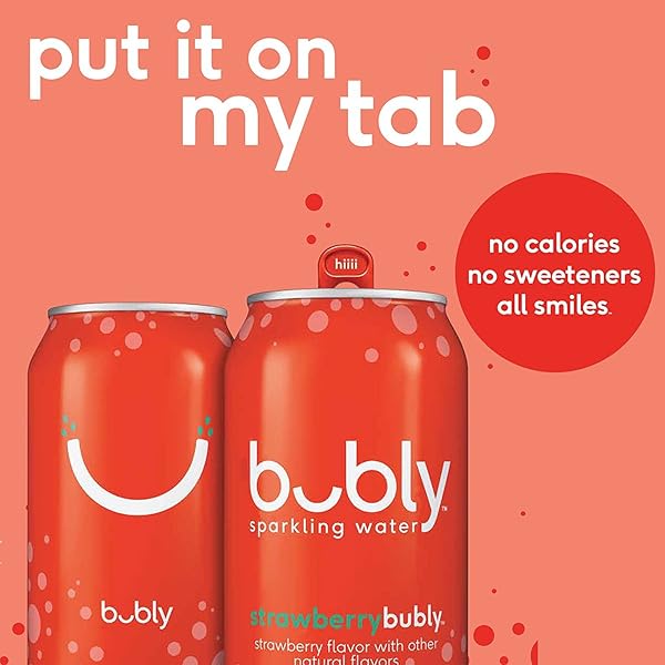 BUBLY SPARKLING WATER, THE SUPER MARIO GALAXY MOVIE STRAWBERRY, ZERO SUGAR & ZERO CALORIES, 12 FL OZ CANS (PACK OF 8), PACKAGING MAY VARY