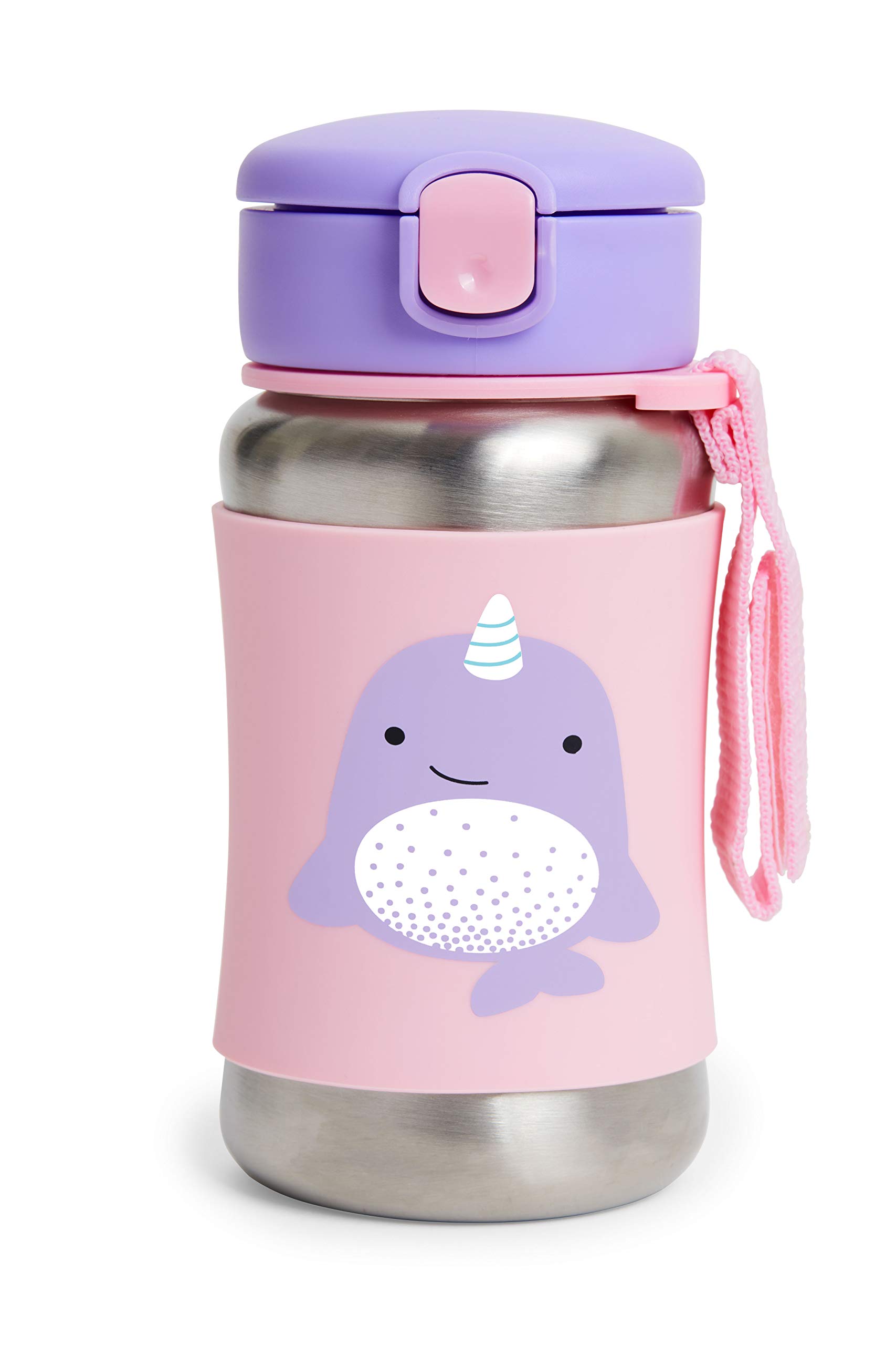 Photo 1 of Skip Hop Toddler Sippy Cup with Zoo Stainless Steel Straw Bottle, Narwhal