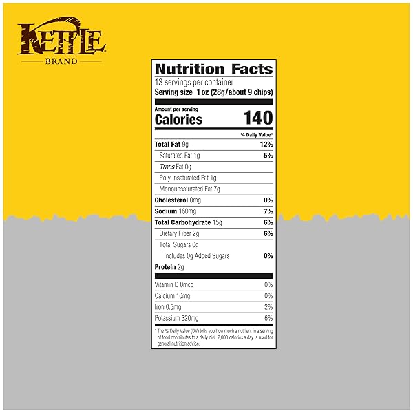 KETTLE BRAND POTATO CHIPS, KRINKLE CUT, SALT & GROUND PEPPER KETTLE CHIPS, PARTY SIZE, 13 OZ