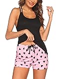 Ekouaer Womens Cami Pajama Set Sleeveless Racerback