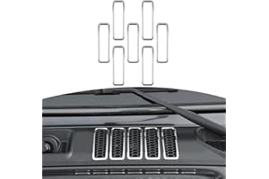 RT-TCZ for Jeep JL Hood Vents Cover Trim for Jeep Wrangler JL JLU 2018-Present for Gladiator JT 2020-Present Chrome Exterior Accessories 7pcs