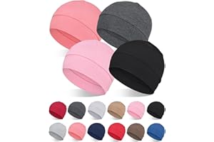 FocusCare 2Pcs/4Pcs 100% Bamboo Viscose Beanies for Men Women Helmet Liner Lightweight Sleeping Cap for Chemo Hair Loss