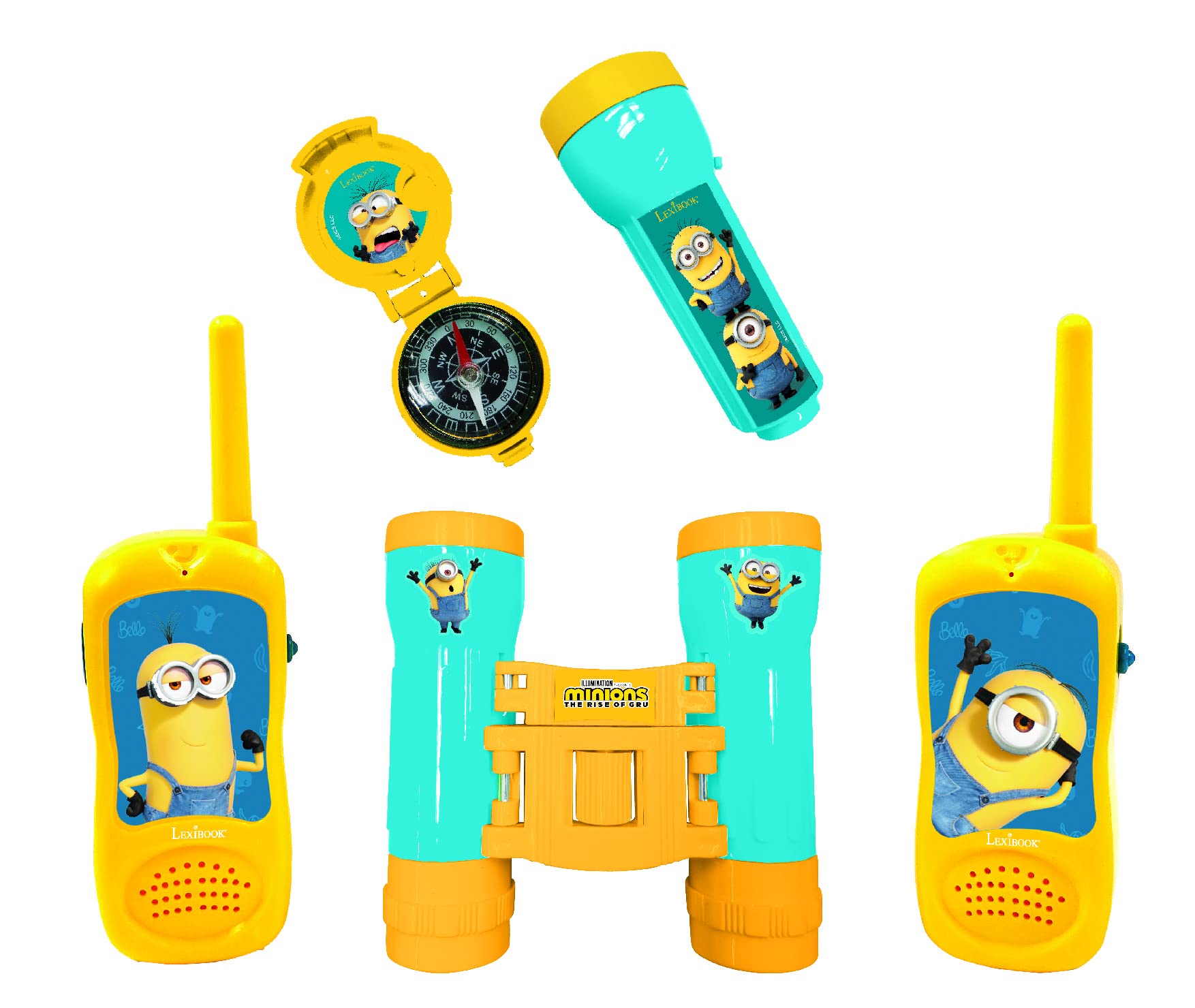 LEXIBOOK, Despicable Me Minions, Adventurer Set for Children, Walkie-Talkies, Binoculars, Compass, Torchlight, Blue/Yellow, RPTW12DES — image 1