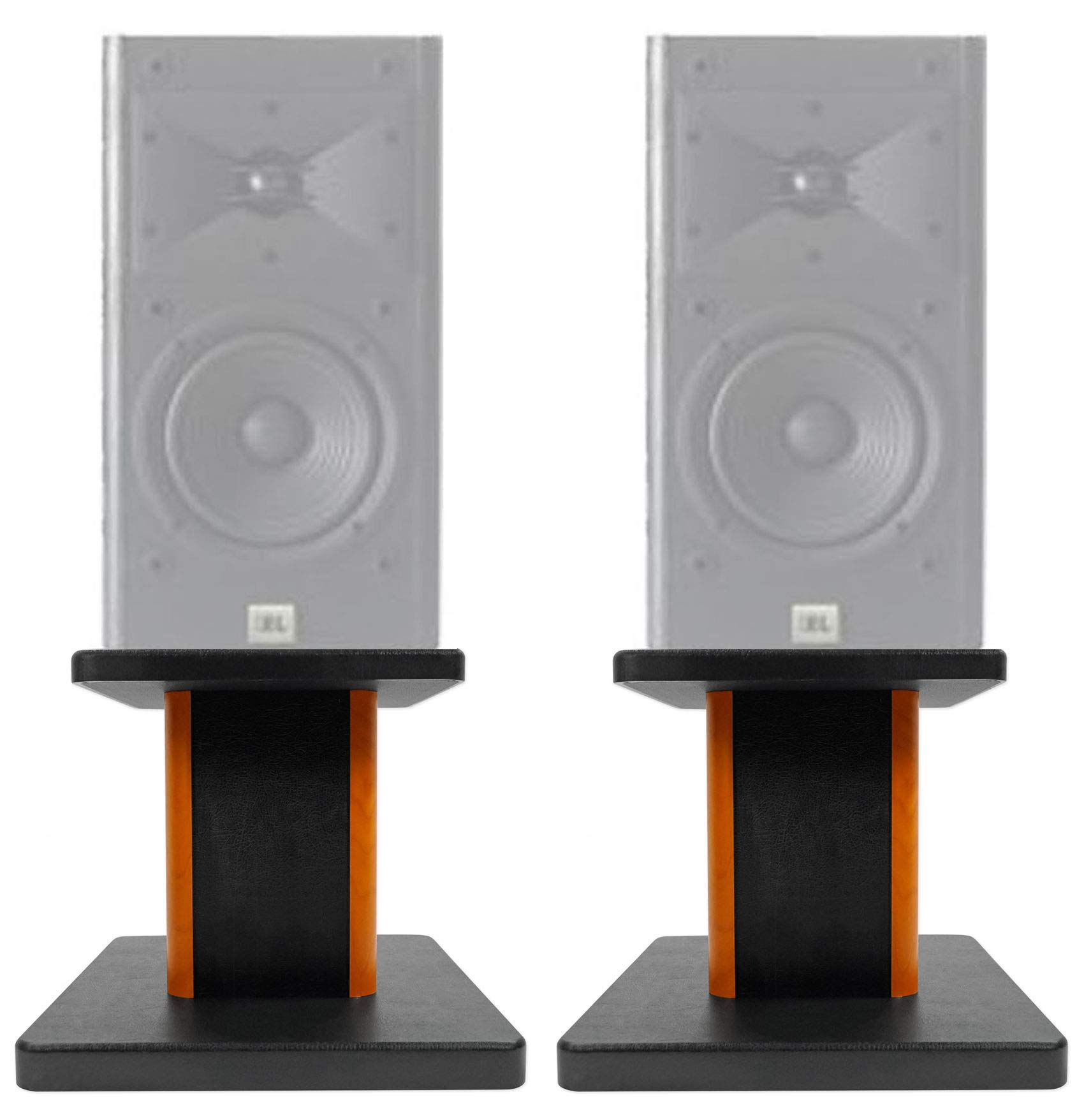 (2) 8 Wood Bookshelf Speaker Stands for JBL Arena 120 Bookshelf Speakers