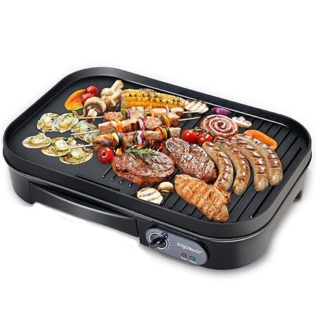 Aigostar Teplo 30CER- elektrogrill Tischgrill,Grill und Plancha, 1800 Watt, Schwarz. EINWEGVERPACKUNG.