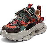 Drikler Women's Platform Shoes Chunky Comfort Orthopedic Wedge Walking Shoes Fashion Lace Up Casual Non-Slip Running Shoes