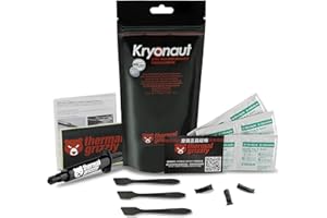 Thermal Grizzly Kryonaut Thermal Grease - 11.1 Gram Set - 1x Extra Applicator & 2X Extra Spatula & 6X CPU Cleaning Pads
