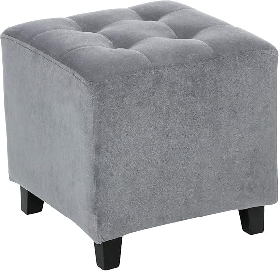 Pouf quadrato Effetto velluto Colore GRIGIO Amazon.it Casa e cucina