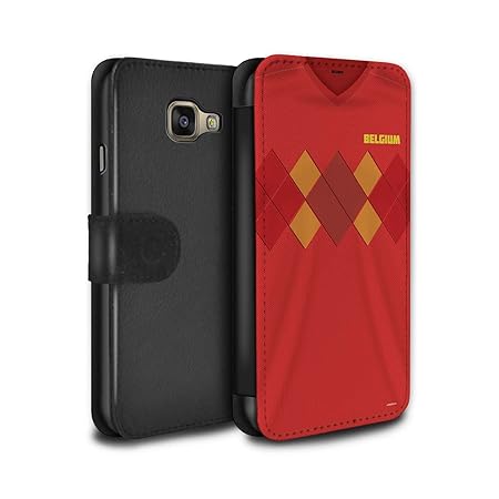 Stuff4® PU-Leder Hülle/Case/Tasche/Cover für Samsung Galaxy A5 (2016) / Belgien/Belgisch Muster/Weltmeisterschaft 2018 Fußbal