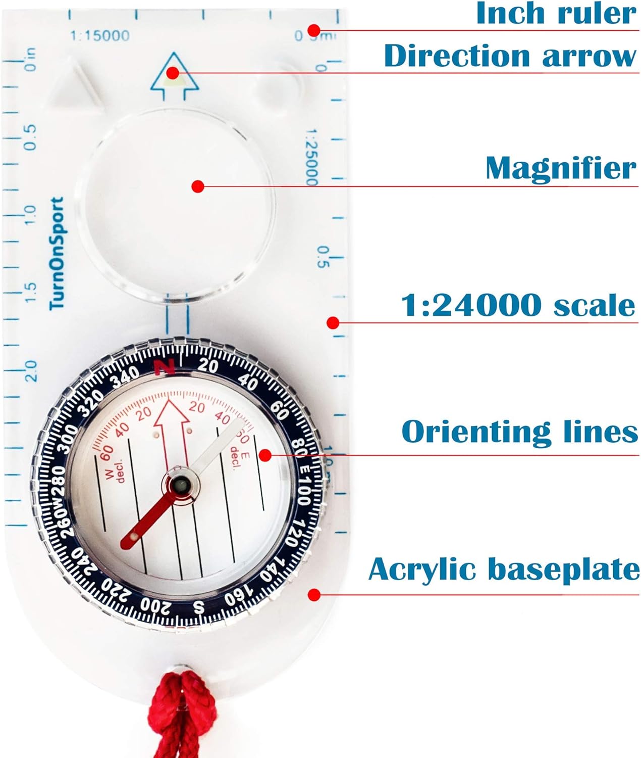 Orienteering Compass - Hiking Backpacking Compass - Advanced Scout Compass Camping and Navigation - Boy Scout Compass Kids - Professional Field Compass for Map Reading - Best Survival Gifts (Blue) : Sports & Outdoors