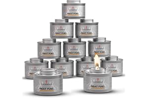 Caterpax - 12 Pack - 6 Hour Chafing Fuel Cans for Food Warmers & Chafing Buffet Trays – Odorless, Smokeless, Long Burn Wick, 