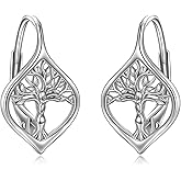 WINNICACA Leverback Earring for Women Sterling Silver Dangle Drop Hoop Earrings for Women Birthday Anniversary Christmas Gifts