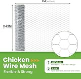 MAIYADUO Chicken Wire Mesh Roll 35cm x 1m Galvanized Anti-Rust 16x25mm view 3