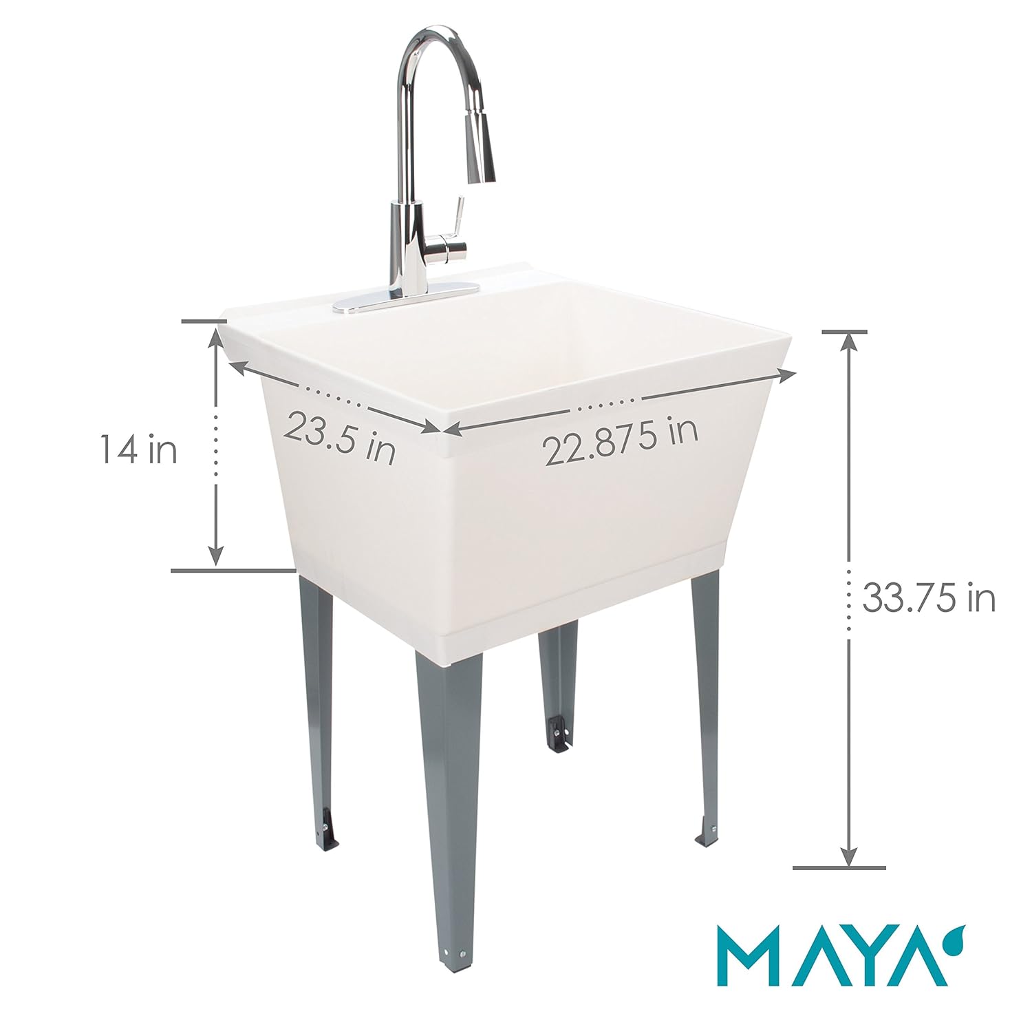 Pull Down Sprayer Spout Slop Sink Basement Heavy Duty Sinks With