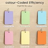 Koogel 6 Pack Flash Cards 300 Sheets 6 Colors Portable Ring Binder Blank Cards view 2