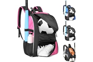 DAREKUKU Soccer Bag With Portable Hand Bag For Ball & Shoes, Sports Training Backpack For Volleyball & Softball & Basketball & Football & Baseball For Boys & Girls & Adults